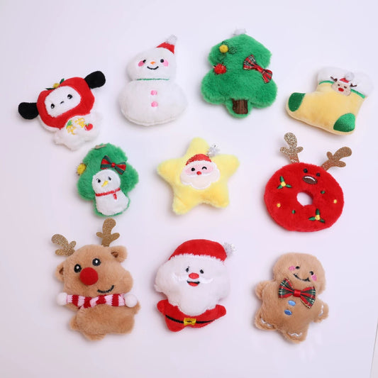 Christmas Squeaking Plush Keychain (4 inch)